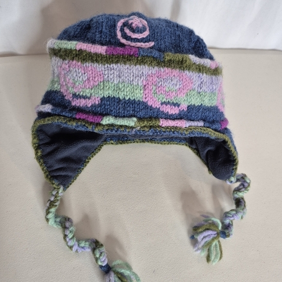 Lost Horizons Handmade in Nepal Fleece Lined Sherpa Wool Ear Flap Hat - Size OS - Picture 1 of 12